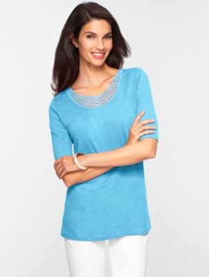 Crocheted Scoop Tee