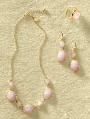 Cabochon Semi-Precious Statement Necklace