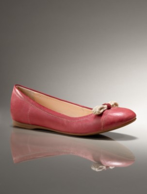 Jess Jute Bow and Calfskin Ballet Flat