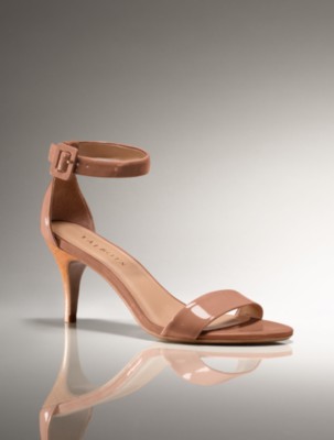 Lakia Patent Leather Mid-Heel Anklestrap Sandal
