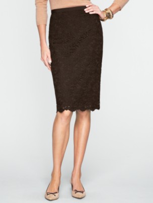 Floral Lace Pencil Skirt
