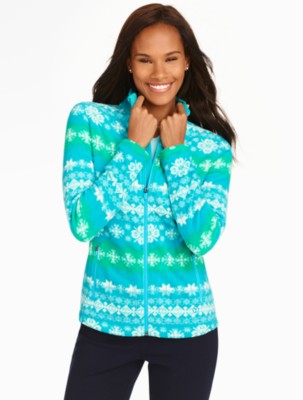 Snowflake Stripes Fleece Jacket