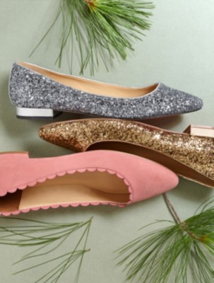 scalloped pointed toe flats