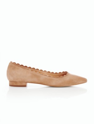 scalloped pointed toe flats
