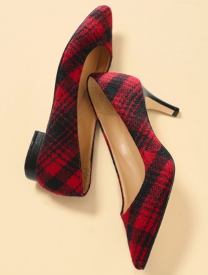 buffalo plaid pumps