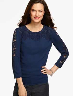 Lace-Detailed Blouse - Talbots